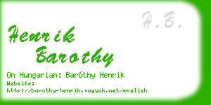 henrik barothy business card